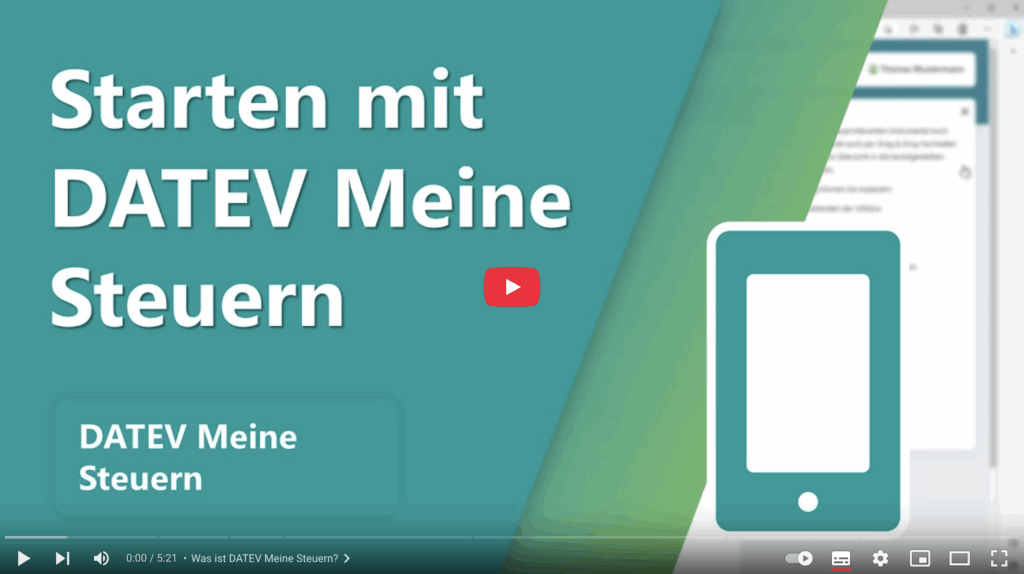 Screenshot Youtube-Video Datev Meine Steuern